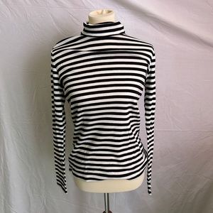 NWY Lucky Brand Black and White Stripe Turtleneck
